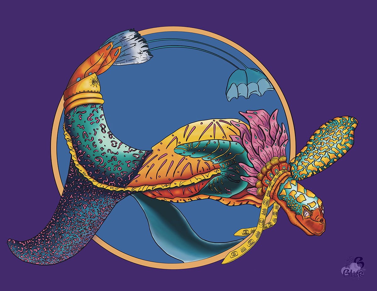 El Mundo de los Alebrijes portrait illustration shown in full.