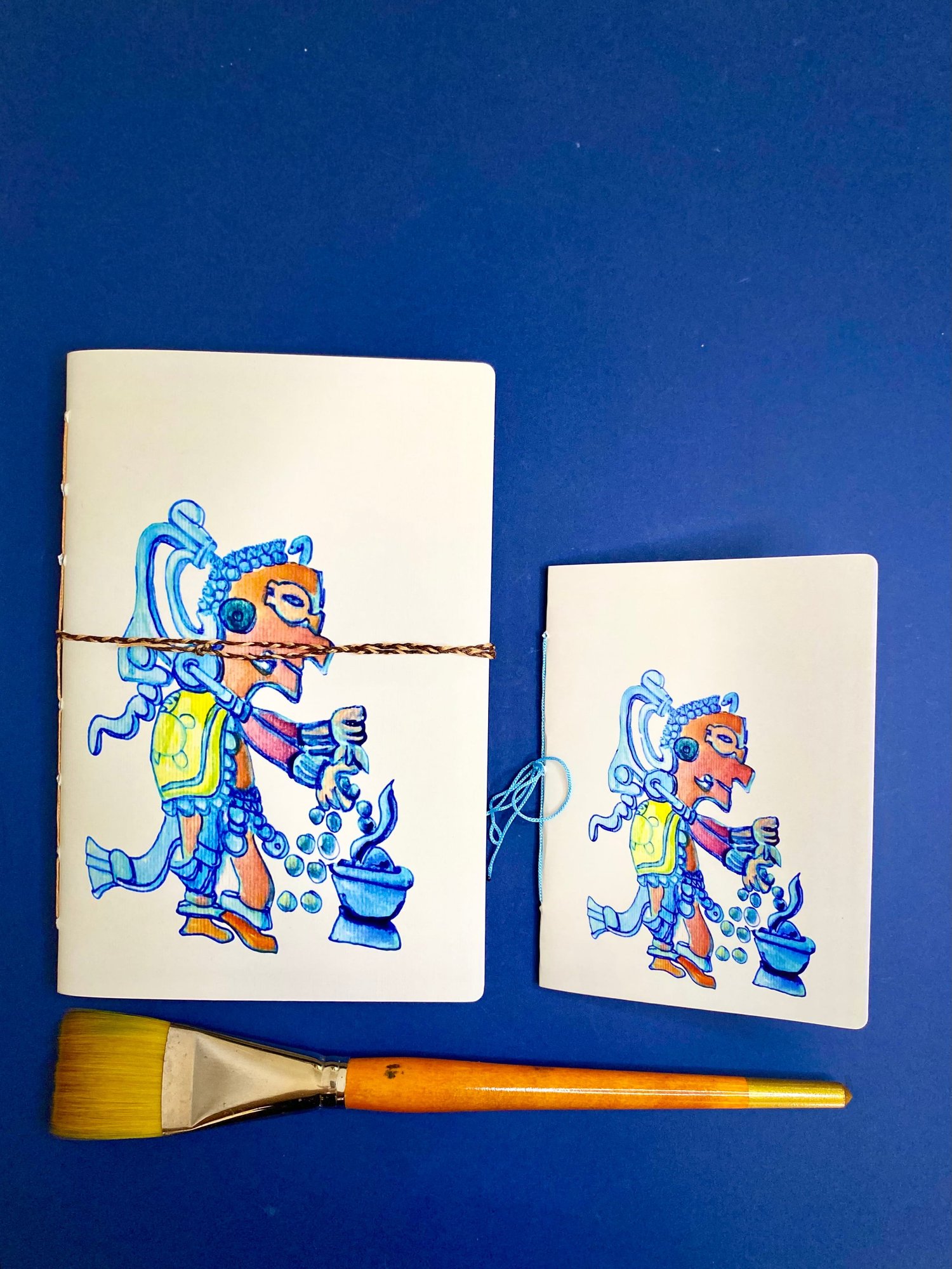 Maya handmade notebook shown in portrait orientation.