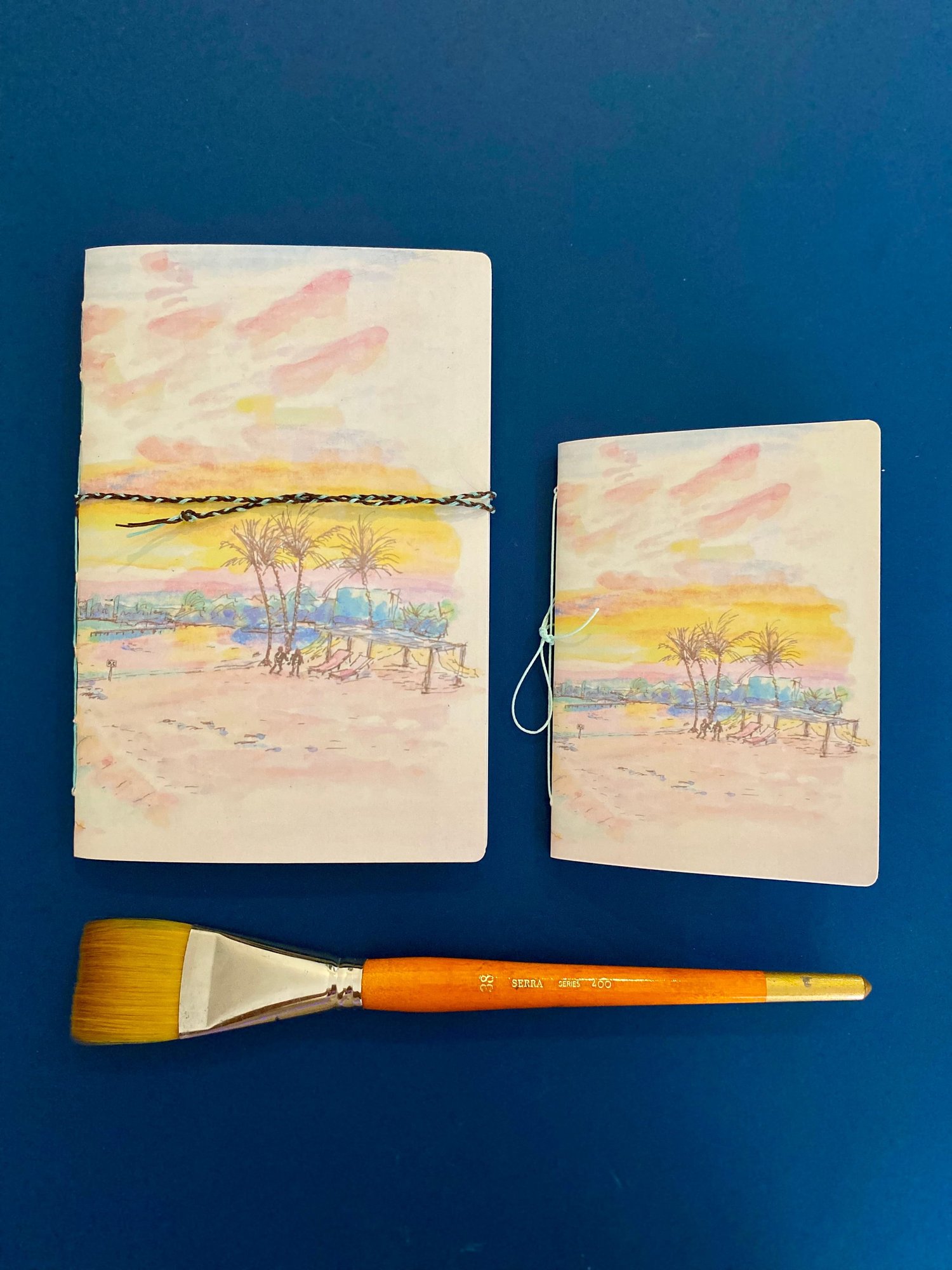 Riviera Maya handmade notebook shown in portrait orientation.